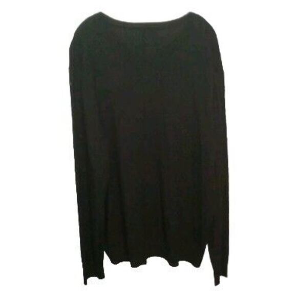 NWT GAP Mens Sweater XL Black 100% Italian Merino Wool V Neck Career Academia - Picture 4 of 6